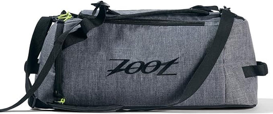 Zoot Ultra Tri Duffel, Triathlon Transition Bag or Backpack, with Wet Storage for Men & Women, Travel, Gym, Race Day, Grey