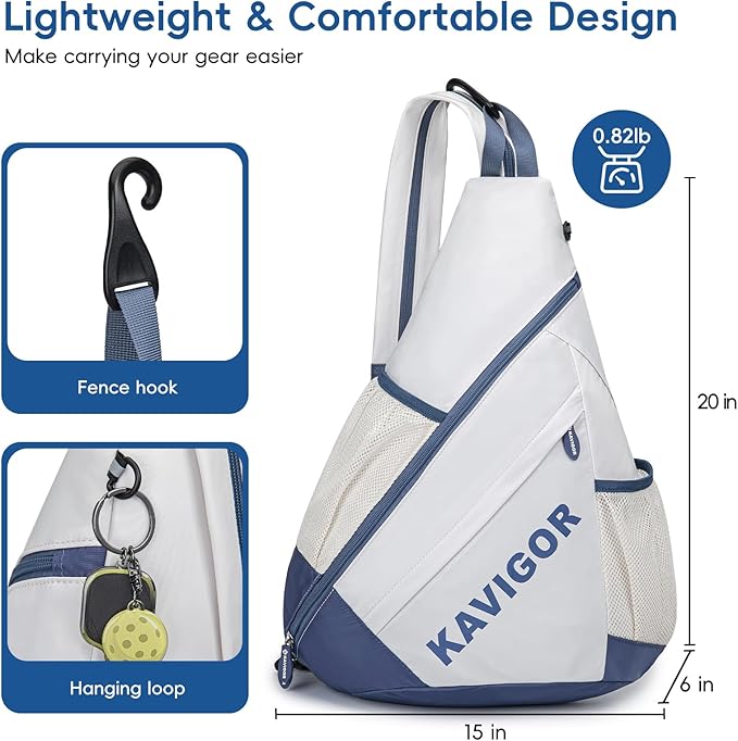 2025 Pickleball Sling Bag, Convertible Ultra-Light Backpack with Skin-Soft Fabric & Wet/Dry Pocket, Fits 4 Paddles + Gear