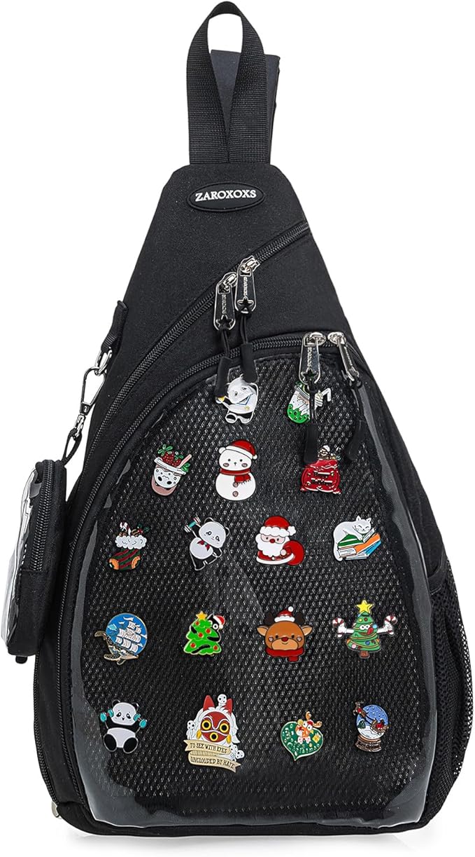 ZAROXOXS Mens Womens Oxford Ita Bag Pin Display Chest Pack Single Shoulder Bag Sport Backpack Packs Hiking Daypack