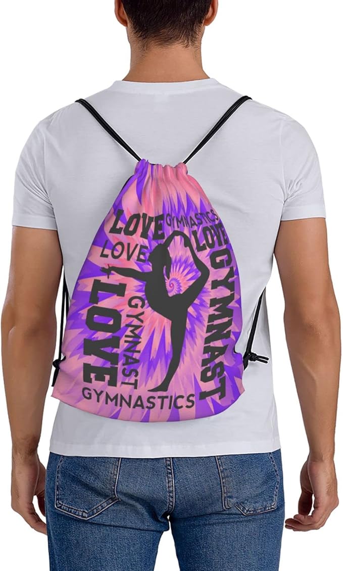 Braytow Gymnastics Drawstring Backpack Gym String Bag Drawstring Sackpack Sport For Womens Mens