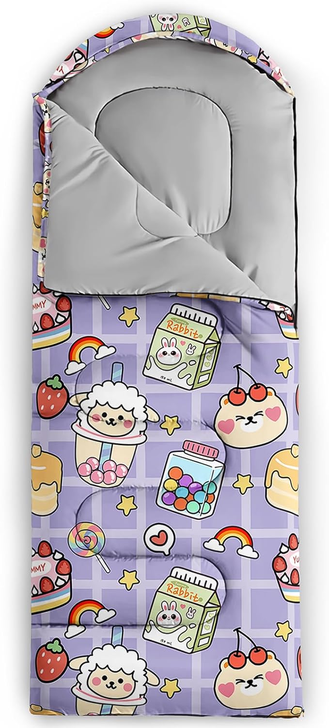 QOOMO Camping Sleeping Bags,3 Season Warm & Cool Weather,Lightweight,Waterproof Sleeping Bags for Adults & Kids,Traveling,and Outdoors,Camping Gear Equipment