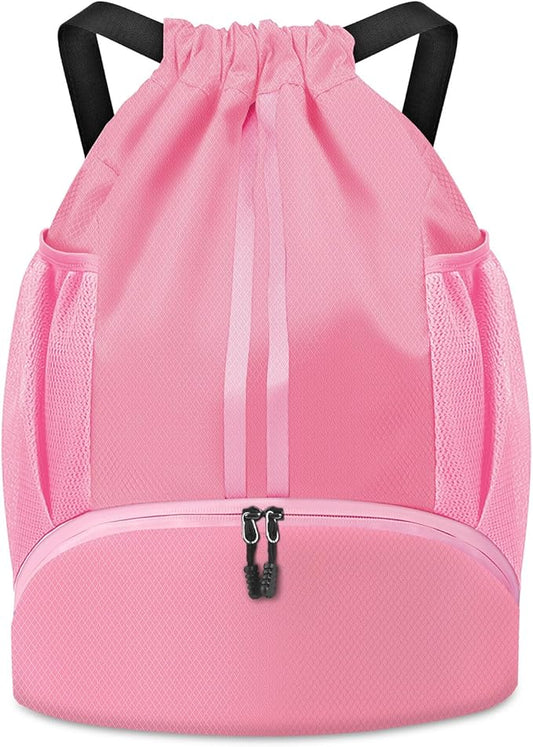 BROTOU Soccer Bags, Football Backpack, Volleyball Bag, Drawstring Backpack with Ball and Shoe Compartment, Football bags for Equipment Swim Gym Bag