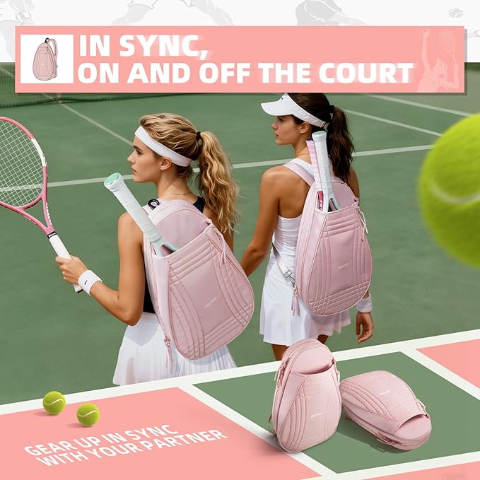 ARCFOX Tennis Racket Bag 2-in-1 Large Capacity Tennis Racket Backpack for Women and Men, Water-Resistant Lightweight Tennis Crossbody Bag for Pickleball Paddles, Badminton Squash Racquet