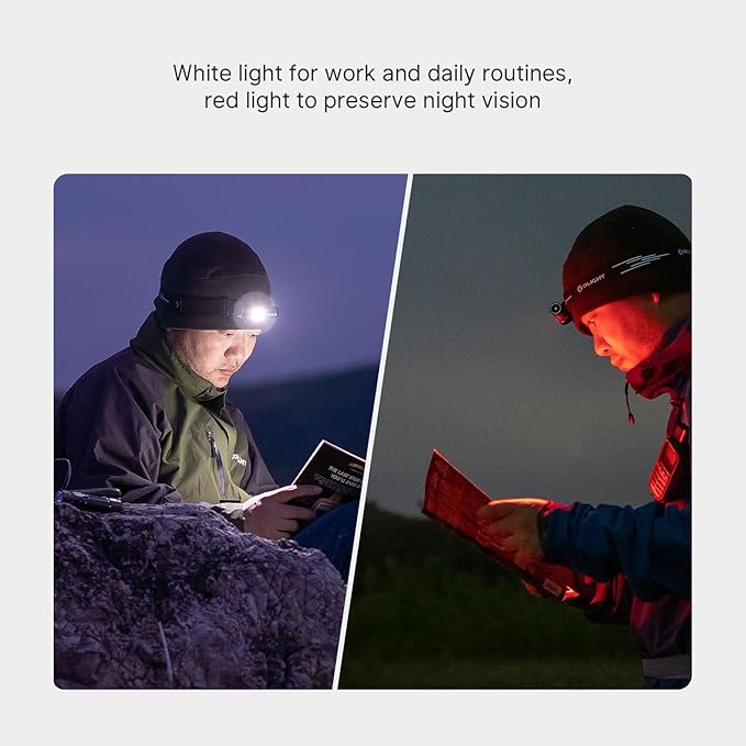 OLIGHT Perun 3 Mini Premium Headlamp 1250 Lumens with Type-C Charging Box, Rechargeable Headlight with Red Light Option,Perfect for Working, Hiking, Camping and Climbing (Midnight Blue)