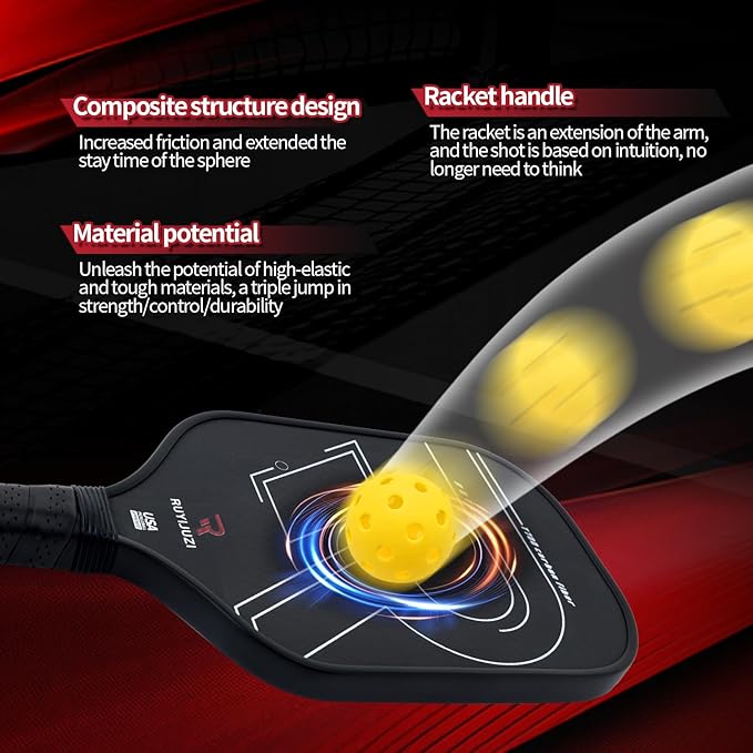 Pickleball Paddle,T700 Professional Carbon Fiber Fine Matte Finish,16mm Core Thickness,Delivers High Spin and Powerful Hits,All-Rounder Pickleball Paddle