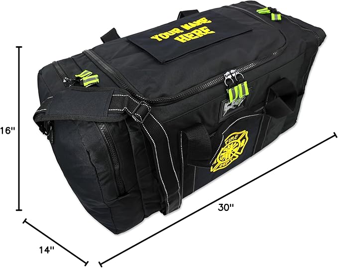 Lightning X Value Firefighter Turnout Gear Bag w/Maltese Cross and Custom Embroidered Name - BLACK