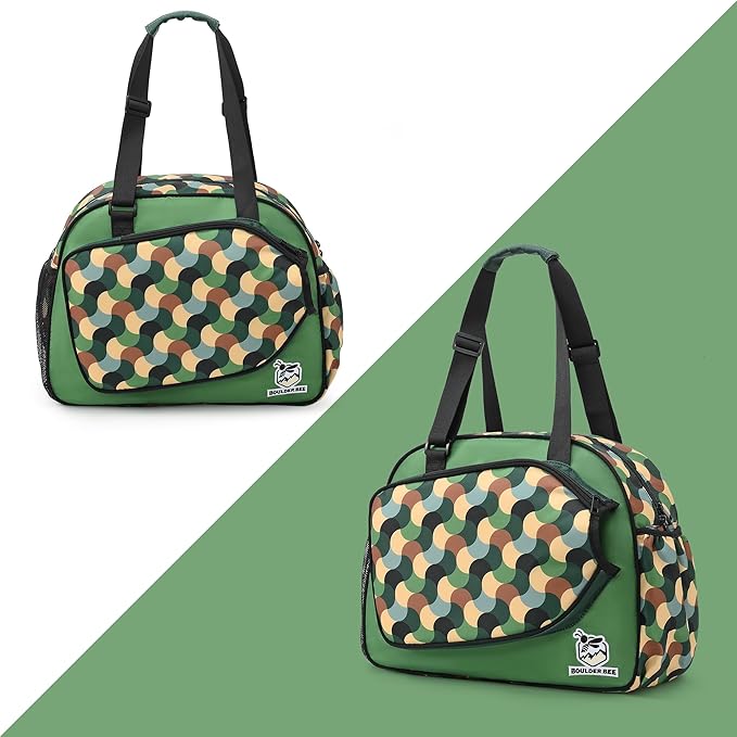 Boulder Bee Pickleball Bags, Premium Pickleball Tote Bag for Girls, Women’s Hand/Shoulder Gym Bag w Water Bottle Holder, with Pickleball Racquet/Paddle Holder