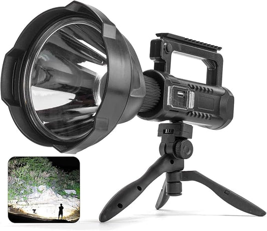 ALSTU Rechargeable Spotlight, 99,000 Lumens Super Bright Handheld Led Flashlight, Outdoor Spot Light for Boating Camping