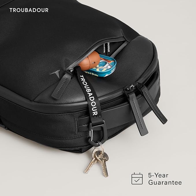 Troubadour Apex 4.0 Compact - 16L Premium Laptop Backpack - Ergonomic & Water Resistant - Designed for Work and Travel - Black
