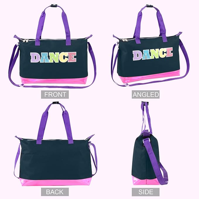 Garment Dance Shoulder Bags for Girls, Teen Dancers, Costumes, Boys | Holographic Glitter Dance Bag for Kids