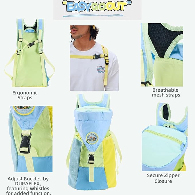 YWYLL Packable 18L Hiking Daypack, Lightweight for Men/Women. Foldable, Water-Resistant, Small Backpack Color Block. (Blue)