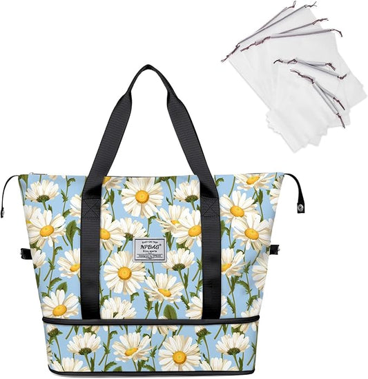 NPBAG Women Travel Duffel, Multi Functional Large Expandable Weekender Carry-on Tote, Gym Workout Overnight Bag, Mommy Hospital Bag for Labor and Delivery