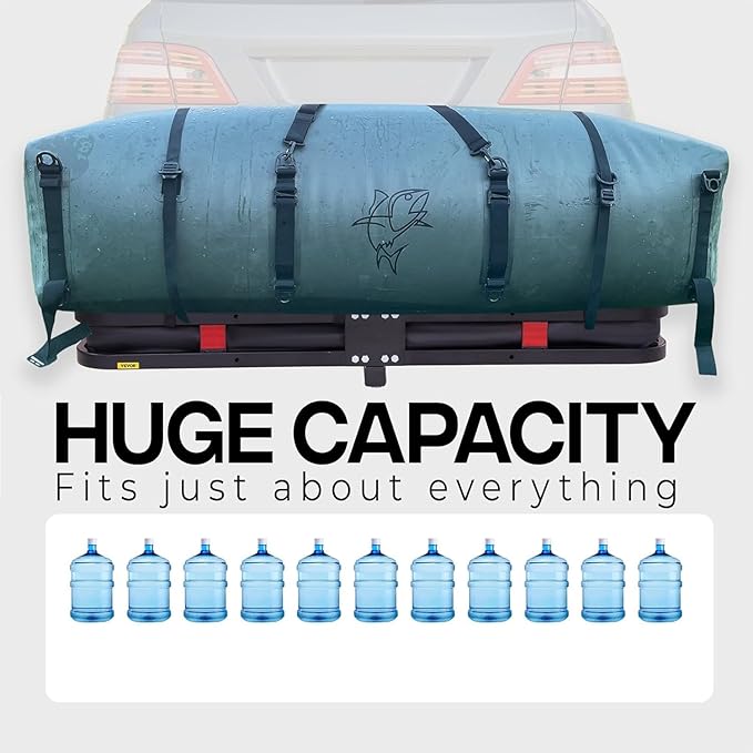 Extra Large Waterproof Duffel Bag - Heavy Duty Fishing Gear Bag - Outdoor Travel, Camping, Kayaking, Gym Bag with Reinforced Straps & Anti-Slip Base (60" L x20 H x25 W)