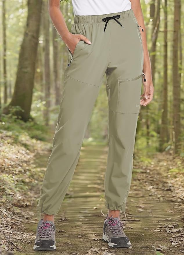 baleaf Women's Hiking Pants Quick Dry Lightweight Water Resistant Elastic Waist Cargo Pants for All Seasons