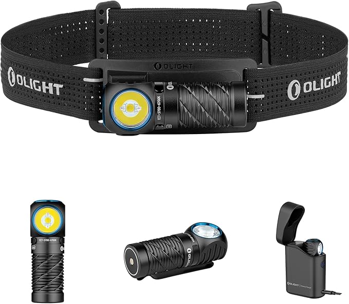 OLIGHT Perun 3 Mini Premium Headlamp 1250 Lumens Flashlight with Type-C Charging Box, Rechargeable Headlight with Red Light Option,Perfect for Working, Hiking, Camping and Climbing (Black)