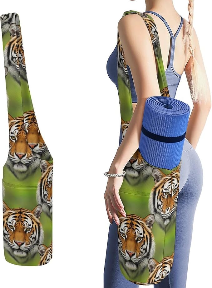 Aiyoolee Single Shoulder Yoga Mat Carrier Bag Portable Spacious with Pocket for Yoga Gym Fitness Travel