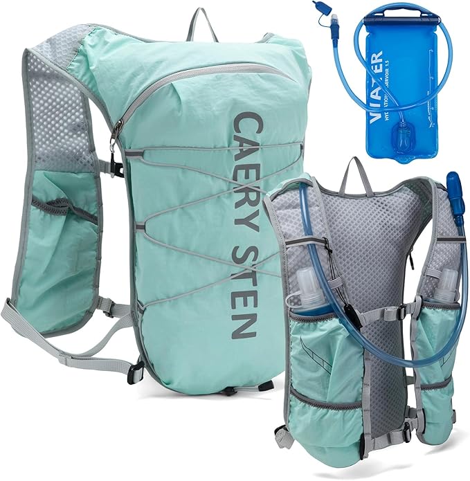 Carey STEN Lightweight Hydration Backpack, Outdoor Running Vest with 1.5L Water Bag, Suitable for Hiking, Cycling, and Both Men's and Women's Carnival wear