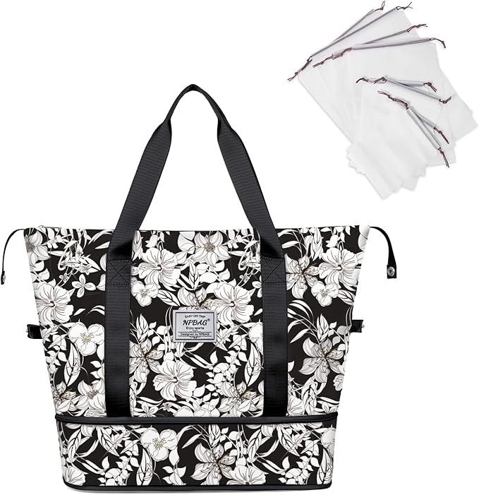 NPBAG Women Travel Duffel, Multi Functional Large Expandable Weekender Carry-on Tote, Gym Workout Overnight Bag, Mommy Hospital Bag for Labor and Delivery