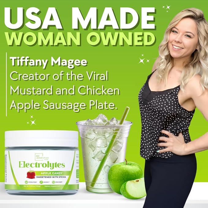 Zero Sugar - Apple Candy Electrolytes Powder - Refreshing Hydration - Caffeine Free Energy with All Natural Ingredients - Vegan, Keto, and Paleo - Sugar Free Electrolytes Drink Mix - with 30 Servings