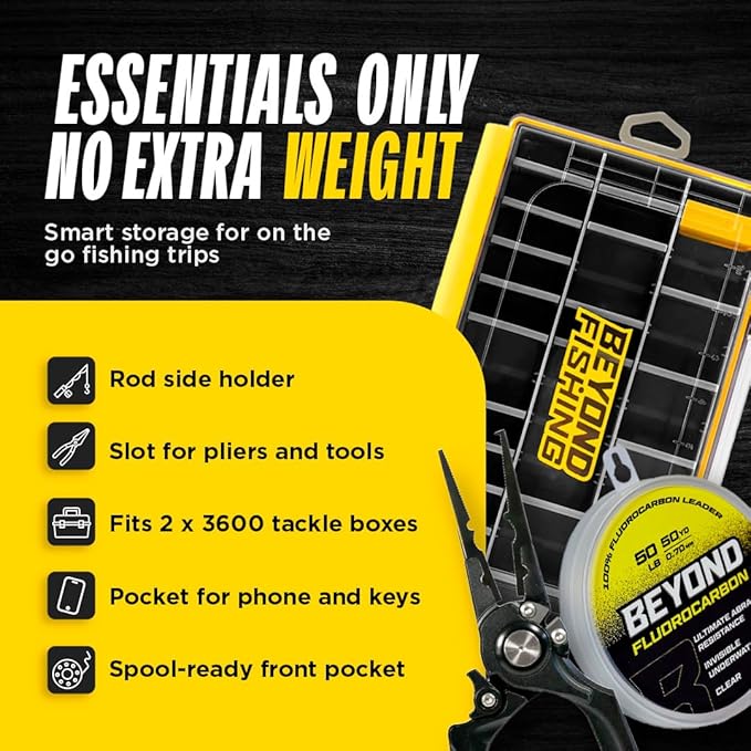 Beyond Fishing Tackle Backpack- The Voyager Tactical Fishing Storage Bag - Lightweight & Compact Bag For Fishing