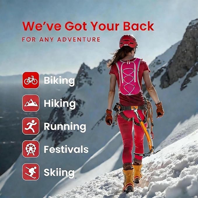 12L Hydration Backpack for Women and Men- Lightweight Hydration Pack with 2L Water Bladder, Water Pack for Hiking,Cycling,Rave and Running, Adjustable Chest Straps and Reflective