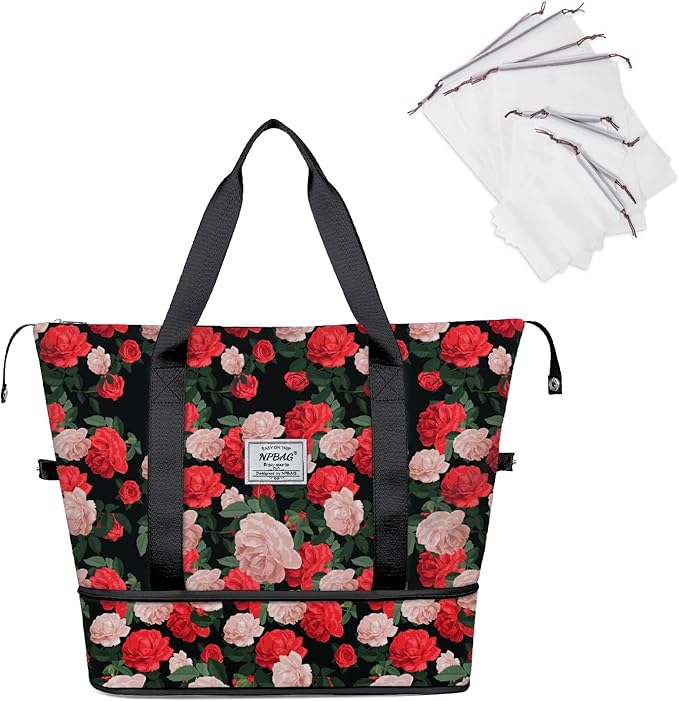 NPBAG Women Travel Duffel, Multi Functional Large Expandable Weekender Carry-on Tote, Gym Workout Overnight Bag, Mommy Hospital Bag for Labor and Delivery