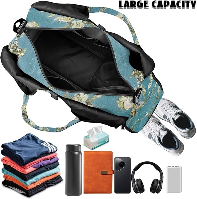 ZCFYGDX Yoga Gym Bag with Removable Adjustable Shoulder Strap, Shoe Compartment & Top Yoga Mat Holder 17.72x8.66x9.84in