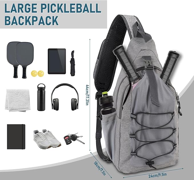 Bag, Crossbody Sling Backpack for Women and Men, Paddle Sports Sling Bag with Large Capacity, Safety Pocket and Fence Hook, Fits 2 Paddles, Gifts for Lovers