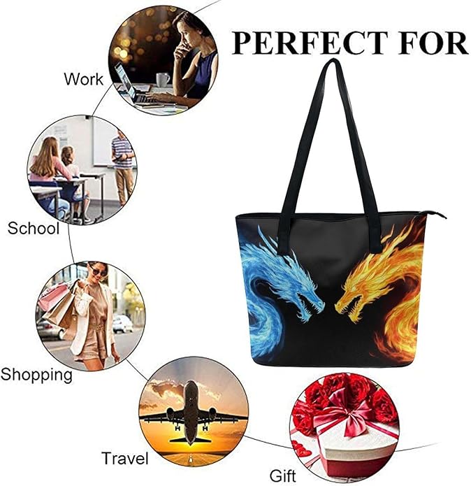 Big Shoulder Commuter Bag Work Tote Bag Handbag With Zipper For Women And Men