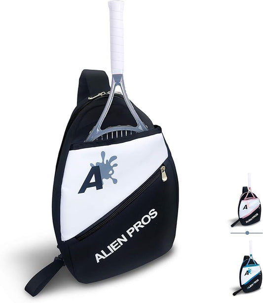 ALIEN PROS Lightweight Tennis Sling Backpack for Your Racket and Other Essentials - Pack Quickly and Lightly for Tennis and in Life - Tennis Racket Bag Sling Bag for Men and Women