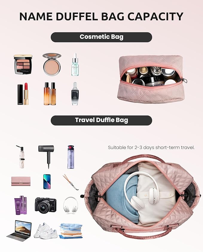 Retirement Gift for Woman-Duffle Bag with Shoe Compartment, Kids Weekender Bags, Overnight Bag with Makeup Pouch, Gifts for 10 11 12 13 14 15 16 Year Old Kid-Birthday Gifts for Her (Letter K)