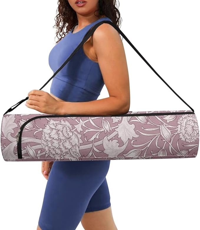 ZCFYGDX Yoga Mat Bag with Adjustable Shoulder Strap and Handle Zipper, 30in Wide x 6.3in Diameter for Yoga Mat Storage