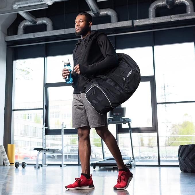 Meister Brawler Gym Bag for Fighters w/Zip-Out Wash Bag & Shoe Locker