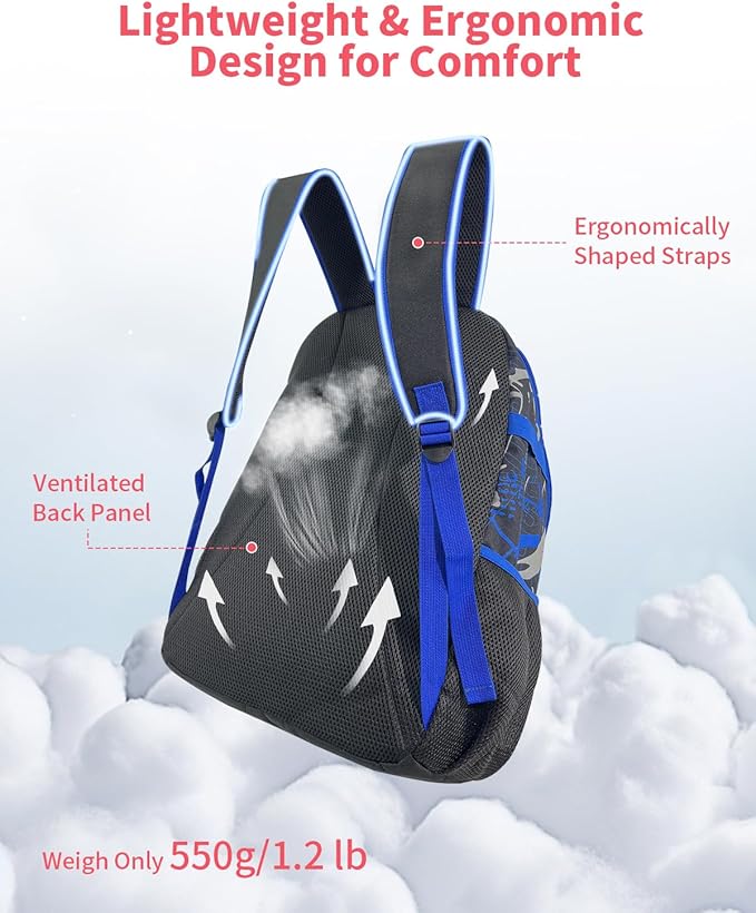 Youth Baseball Bag, Softball Bat Bag for Girls Boys & Adults, Kids Tball Backpack with Shoes Compartment, Large Capacity Equipment Backpack