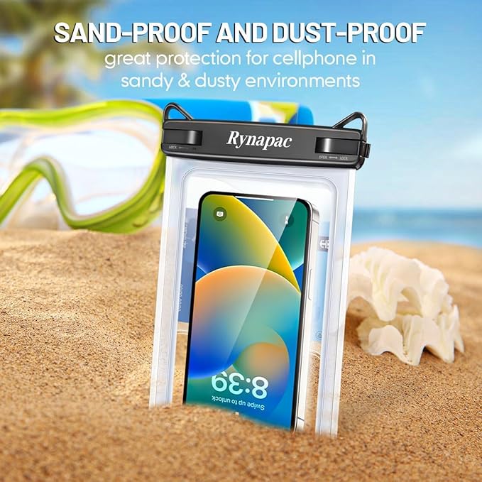 [Up to 8.5"] Waterproof Phone Pouch Bag - 2 Pack IPX8 Waterproof Phone Case for iPhone 17 16 15 14 Pro Max Galaxy S25 S24 Ultra, Touchscreen & Underwater Photography, Beach Cruise Travel Essentials