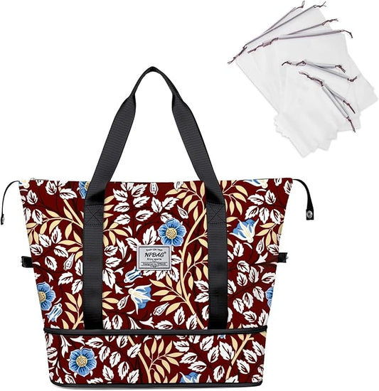 NPBAG Women Travel Duffel, Multi Functional Large Expandable Weekender Carry-on Tote, Gym Workout Overnight Bag, Mommy Hospital Bag for Labor and Delivery