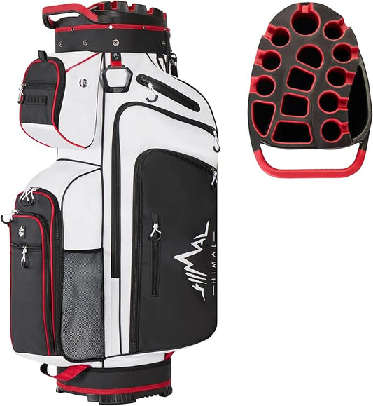 UNIHIMAL 14-Way Golf Cart Bag, Premium Full Length Golf Bag for Men with Magnetic Leather Pocket, Handles and Rain Cover