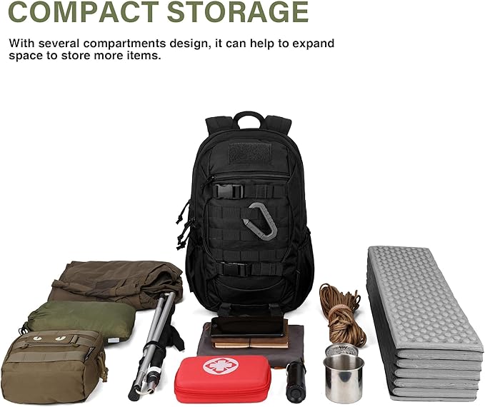 Mardingtop Tactical Molle Backpack for Men- 18L/28L EDC Hiking & Motorcycle Backpack