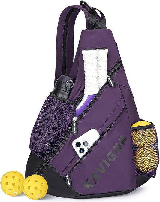 2025 Pickleball Sling Bag, Convertible Ultra-Light Backpack with Skin-Soft Fabric & Wet/Dry Pocket, Fits 4 Paddles + Gear