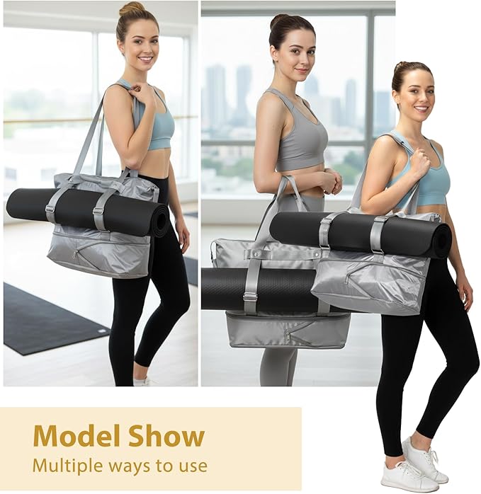 Yoga Mat Bag, Yoga Gym Bag Tote Bag with Multi Pockets For Women & Men, Yoga Mat Carrier for Pilates Travel Workout Office