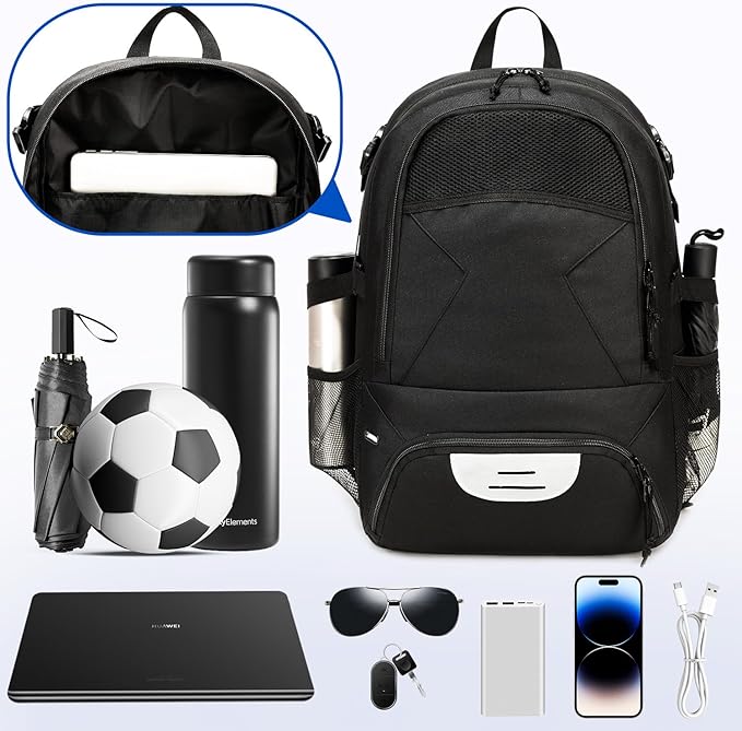 Basketball Bag Backpack, Large Capacity Sports Equipment Bags for Basketball, Soccer, and Volleyball.