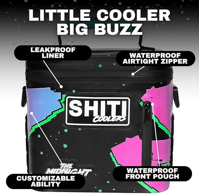 SHITI Coolers Cooler for Camping, Travel, Beach, Soft Lunch Box for Food, Drinks & Ice, Portable, Waterproof 24 Hr Insulated Bag with Shoulder Straps, Customizable