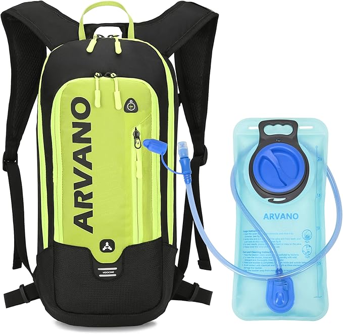 Arvano Hydration Backpack, Lightweight Hydration Pack with 2L Water Bladder, 6L Water Backpack for Men Women Cycling, Hiking, Mountain Biking, Skiing