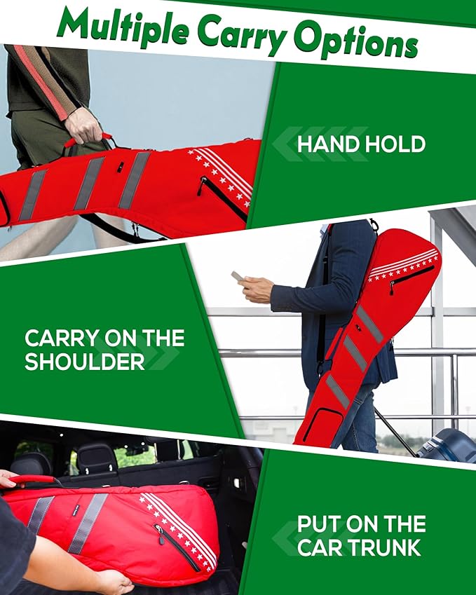 Big Teeth Golf Sunday Bag, Small Golf Bag Lightweight, Par 3 Golf Bag for A Few Clubs Driving Range, Practice with Carry Shoulder Strap Foldable Multi-Colour