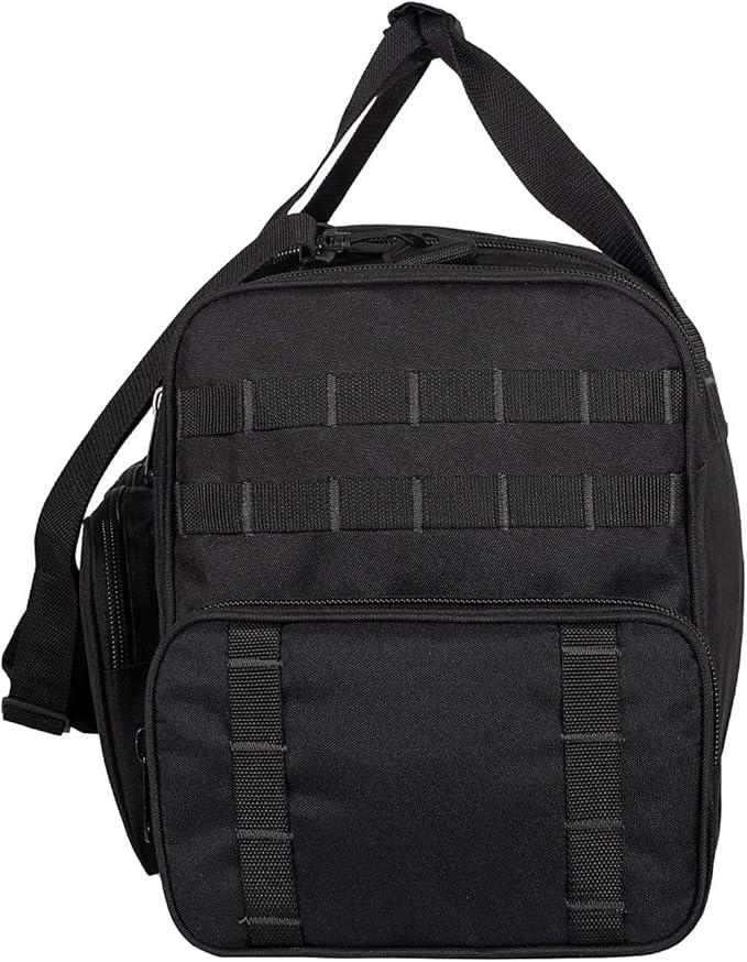 K-Cliffs Tactical Range Duffel Heavy Duty Travel Bag Quality Sport Gear Gym Tote Molle Lockable With US Patch (Combo)