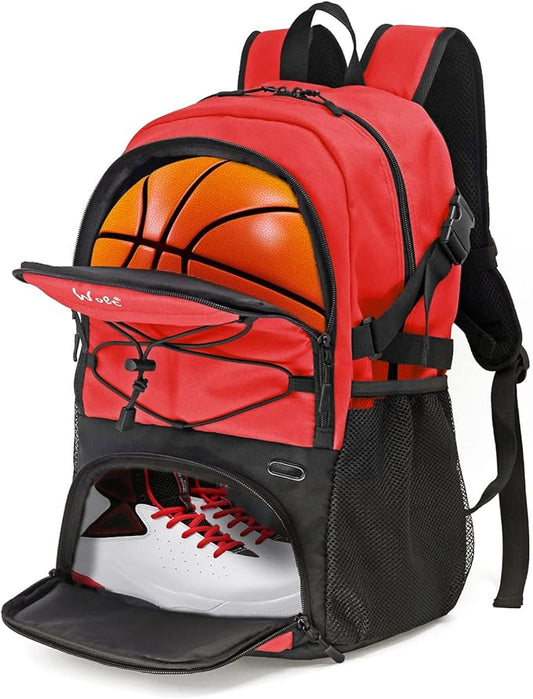 WOLT Basketball Backpack Large Sports Bag with Separate Ball Holder & Shoes Compartment, Best for Basketball, Soccer,Gym