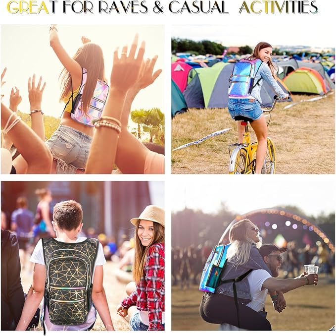 CITCAR Hydration Pack, Water Backpack with 3L Hydration Bladder Lightweight Insulation, Festival Essential, Rave Hydration Backpack, Hydropack Backpack for Rave, Hiking, Biking, Festival Gear