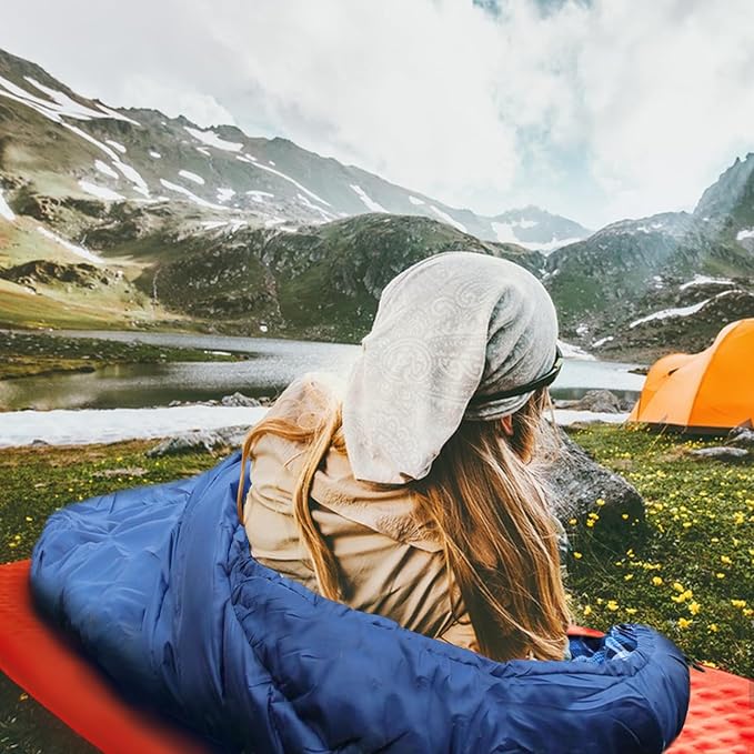 0 Degree Sleeping Bag 100% Cotton Flannel XXL Cold Weather Winter Oversized Sleeping Bag for Adults Camping Zero Degree Big and Tall with Compression Sack