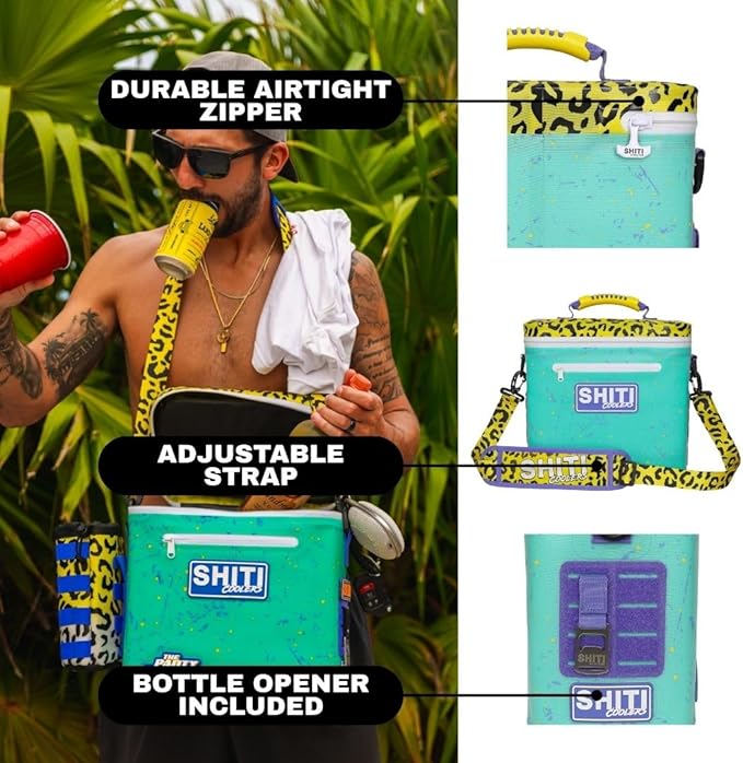 SHITI Coolers Cooler for Camping, Travel, Beach, Soft Lunch Box for Food, Drinks & Ice, Portable, Waterproof 24 Hr Insulated Bag with Shoulder Straps, Customizable