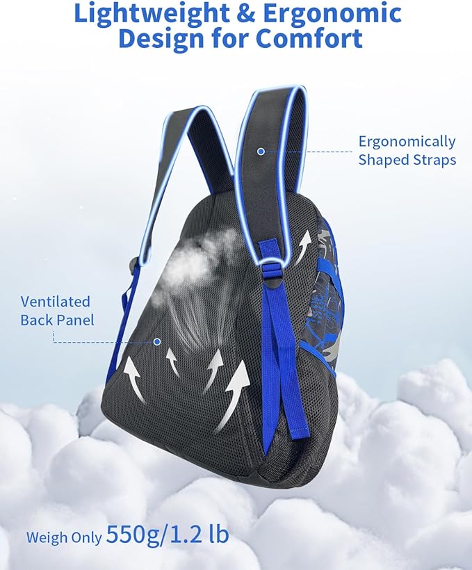 Youth Baseball Bag, Softball Bat Bag for Girls Boys & Adults, Kids Tball Backpack with Shoes Compartment, Large Capacity Equipment Backpack